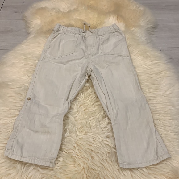 H&M Khaki Roll-Up Pants & Old Navy Dark Blue Pull-On Pants in Size 3-4T - Picture 5 of 10